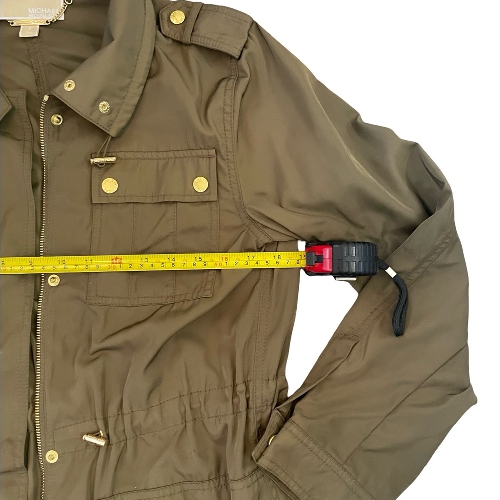 Michael Kors Olive Utility Jacket Small Gold Hardware Anorak - Picture 8 of 12